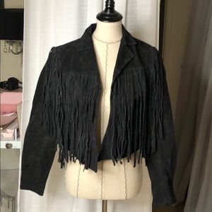 Suede fringe jacket